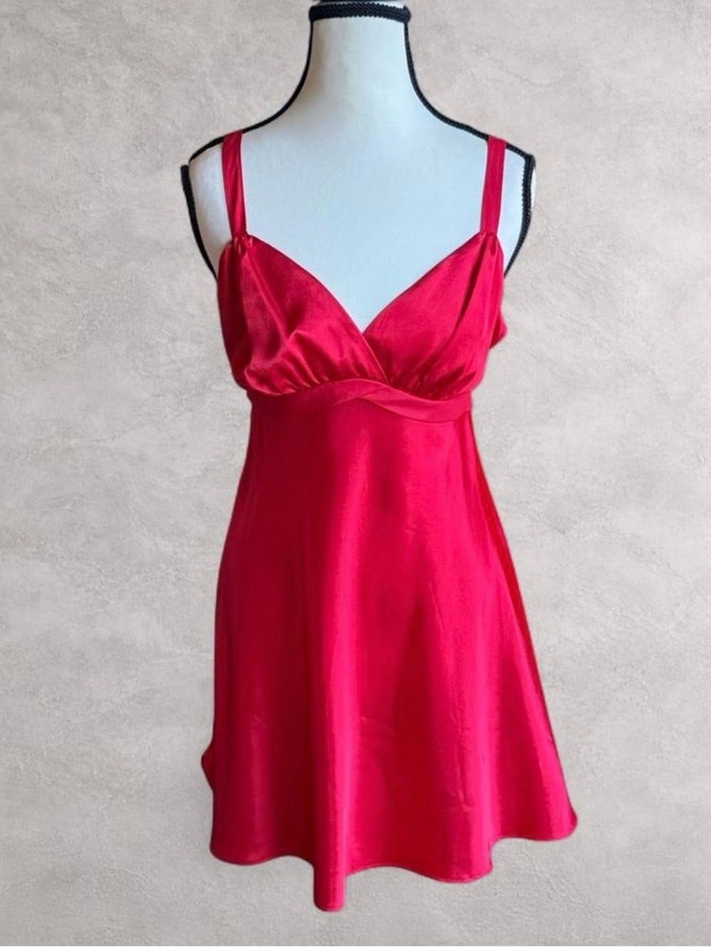 Flora Nikrooz Red Satin Slip Chemise